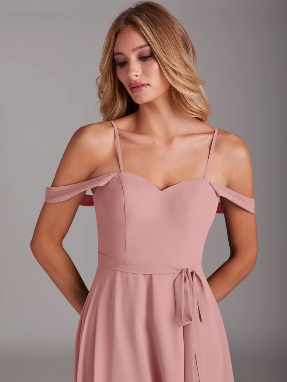 AZAZIE Aaron Chiffon Dress Dusty Rose Size 10 A10 Bridesmaid/formal